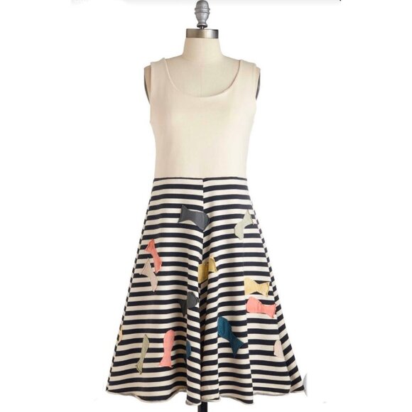 Heel Athens Lab Fish You Well Dress Striped - Picture 6 of 6